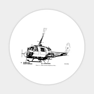 Bell UH-1 Iroquois (black) Magnet